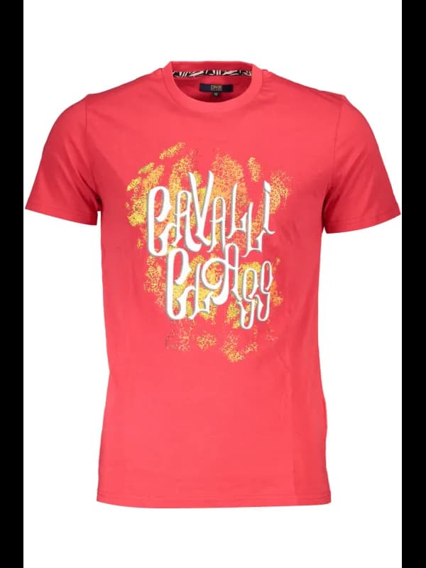 Cavalli Class Cavalli Kurzarmshirt Logo Rot, Größe 2XL