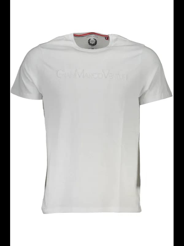 GIAN MARCO VENTURI Weißes Kurzarm TShirt Rundhals Logo, Größe 2XL