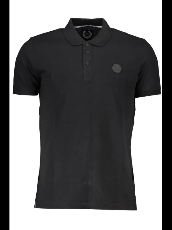 GIAN MARCO VENTURI Kurzarm Polo Schwarz mit Logo, Größe XL