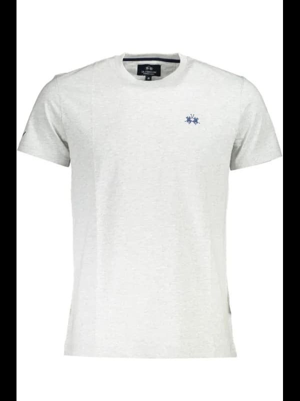 LA MARTINA Graues Logo-Shirt mit Stickerei, Größe 2XL