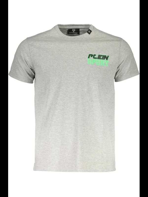 Plein Sport Graues Logo Shirt mit Rundhals, Größe 2XL