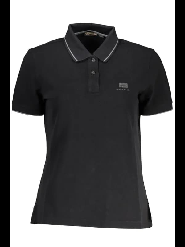 Napapijri Poloshirt mit Kontrastdetails und Logo Stickerei, Größe L
