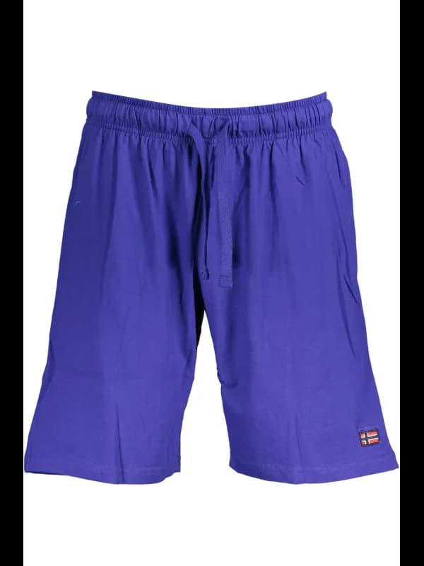 NORWAY 1963 Bermudashorts Blau mit Elastikbund und Taschen, Größe 2XL