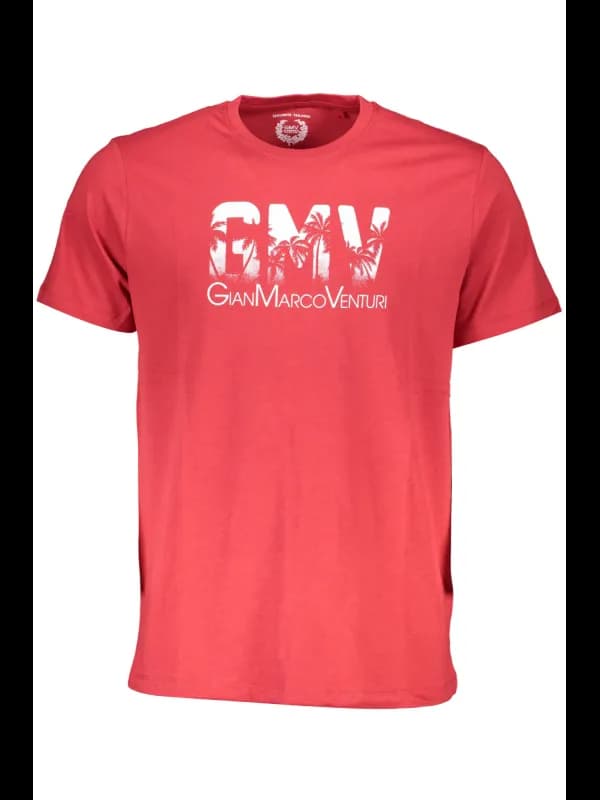 GIAN MARCO VENTURI ROTES LOGO TSHIRT MIT DRUCK, Größe 2XL