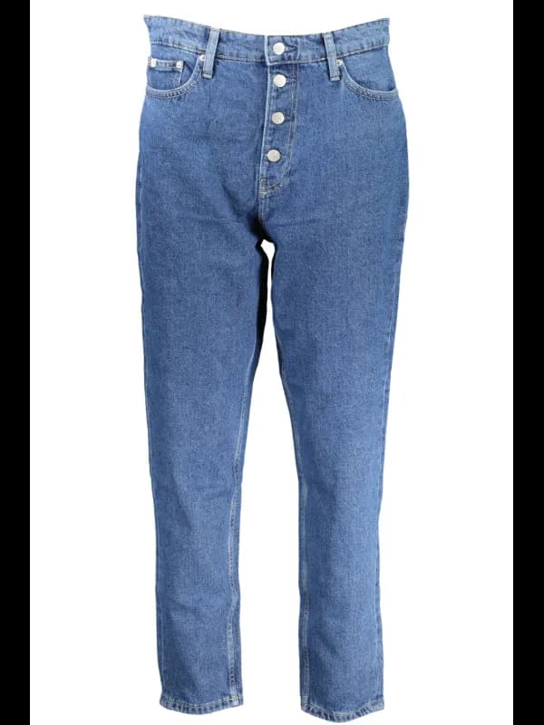Calvin Klein Denim Mom Jeans mit Logo und Knöpfen, Größe 25