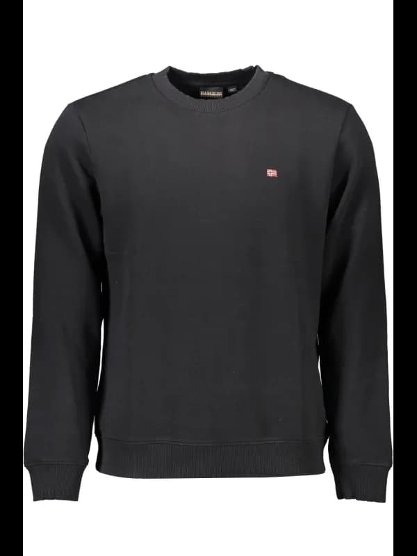 Napapijri Bio Baumwolle Langarm Sweatshirt Schwarz, Größe XL