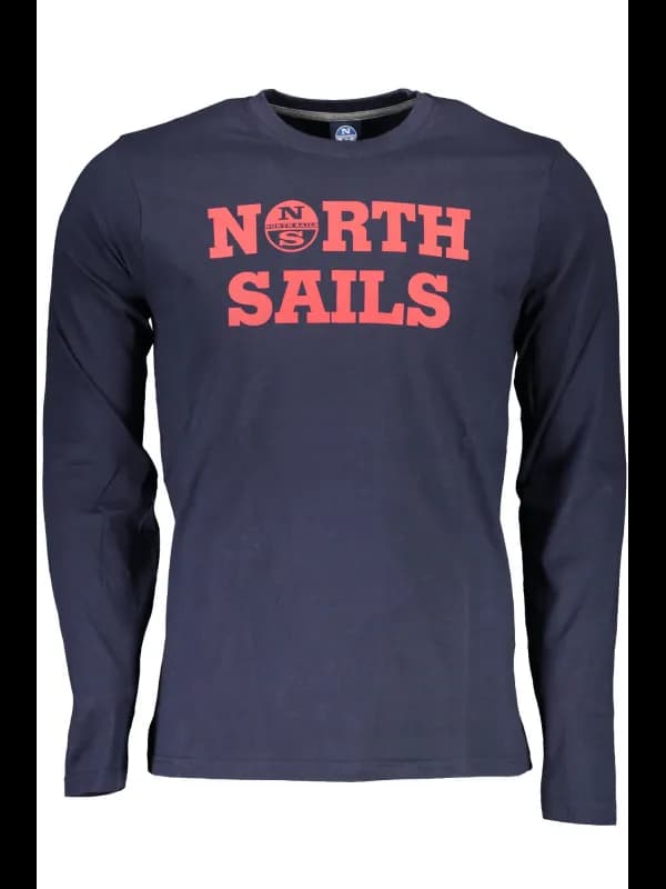 North Sails Langarmshirt Blau Rundhals Logo, Größe 2XL