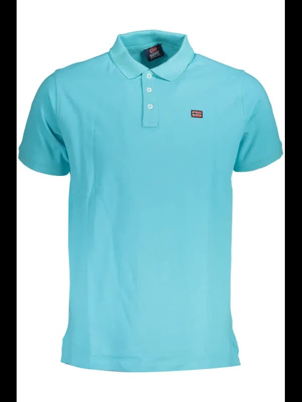NORWAY 1963 Azurblau Poloshirt mit Logo und Applikation, Größe 2XL