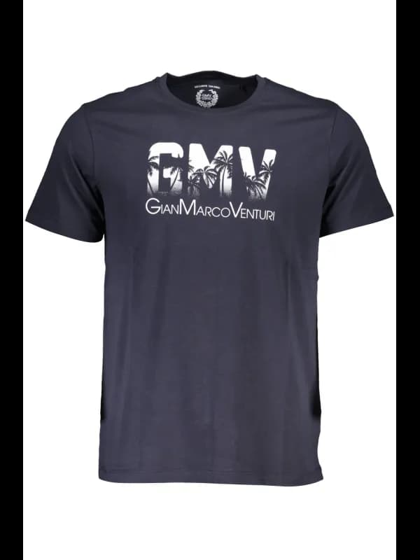 GIAN MARCO VENTURI Blaues Rundhals T-Shirt Kurzarm, Größe 2XL