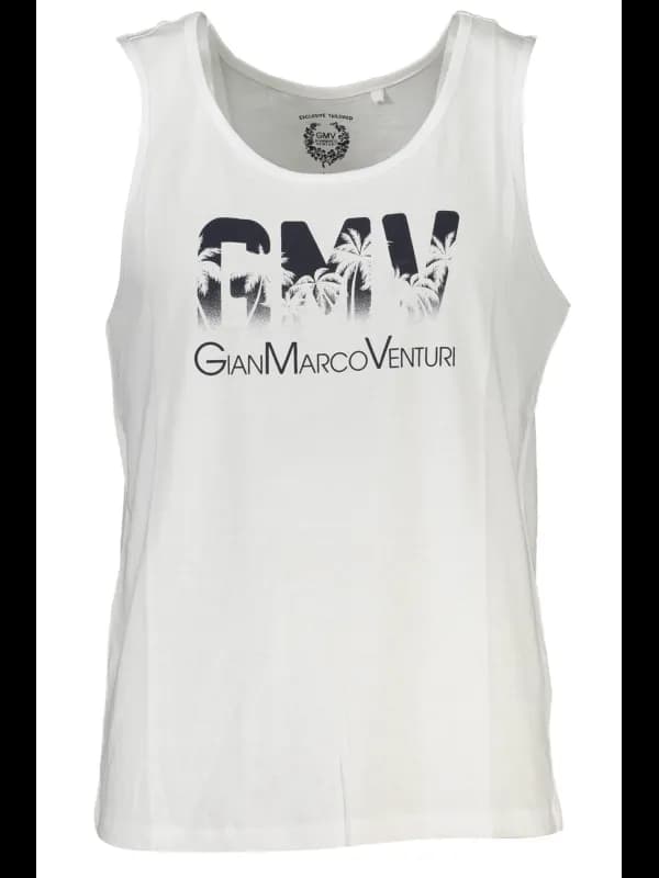 GIAN MARCO VENTURI Weißes Rundhals Tanktop Hemd, Größe 2XL