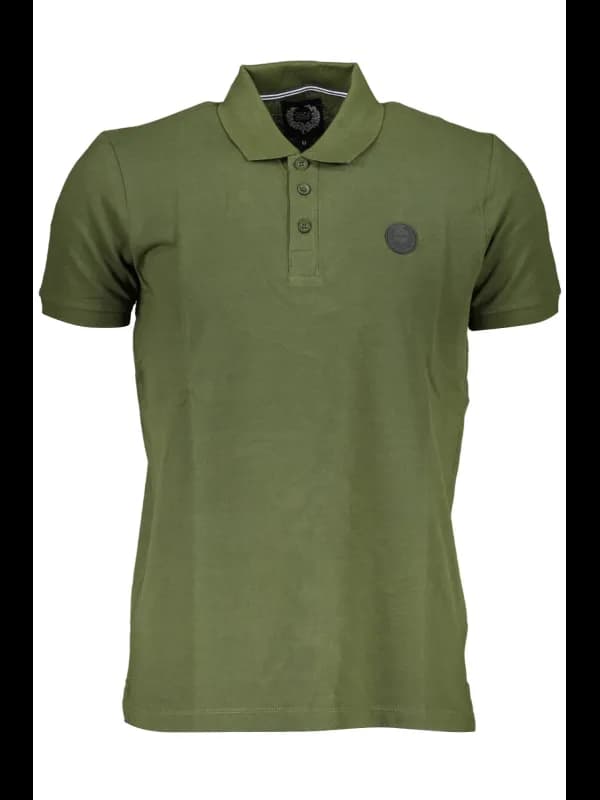 GIAN MARCO VENTURI Grünes Poloshirt mit Applikation und Logo, Größe XL