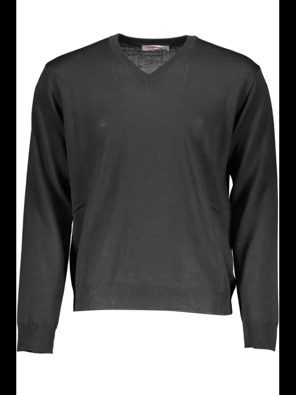 ROMEO GIGLI V-AUSSCHNITT SCHWARZER LOGO PULLOVER, Größe L