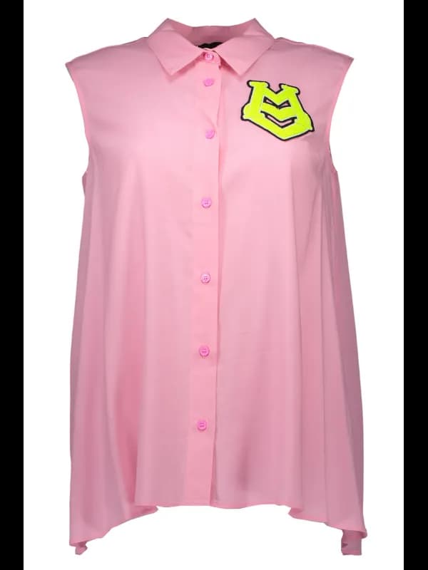 Love Moschino Italienischer Kragen Logo Hemd Rosan35, Größe 46