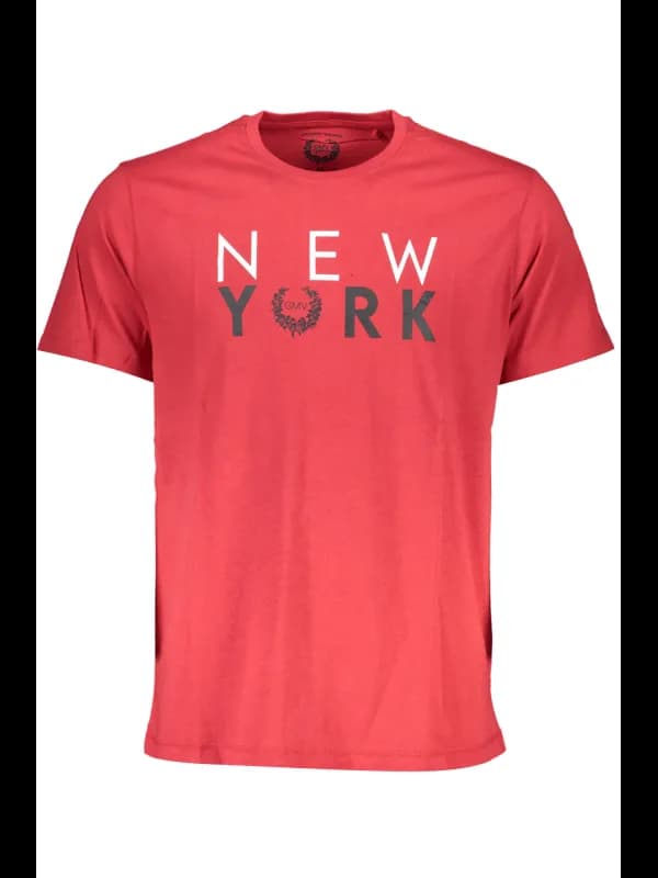 GIAN MARCO VENTURI Rotes Logo Kurzarm TShirt, Größe 2XL