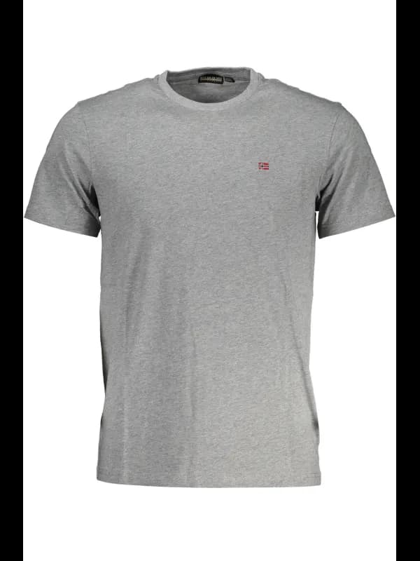 Napapijri Graues Logo TShirt Kurzarm Rundhals, Größe 3XL