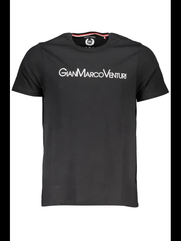 GIAN MARCO VENTURI Kontrast TShirt Stickerei Schwarz, Größe XL