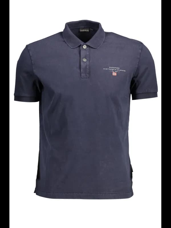 Napapijri Kurzarmpolo mit Stickerei und Knöpfen, Größe XL