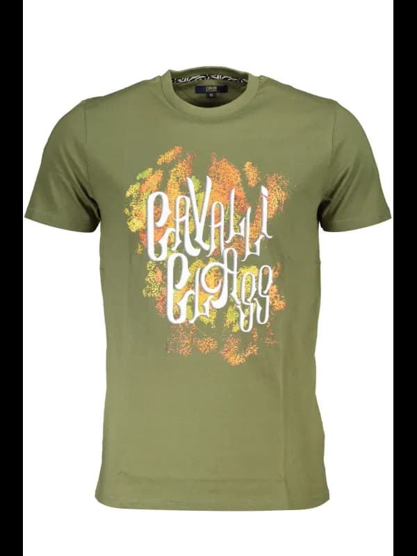 Cavalli Class Logo TShirt Kurzarm Grün, Größe 2XL