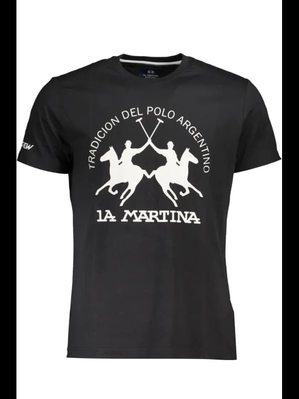 LA MARTINA TShirt Kurzarm Rundhals Schwarz, Größe XL