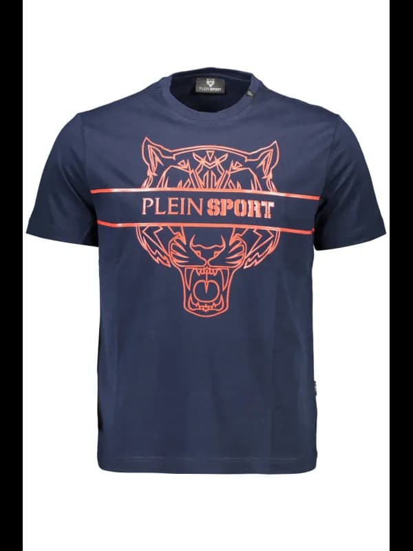 Plein Sport Kontrast Logo TShirt Rundhals Navy, Größe XL