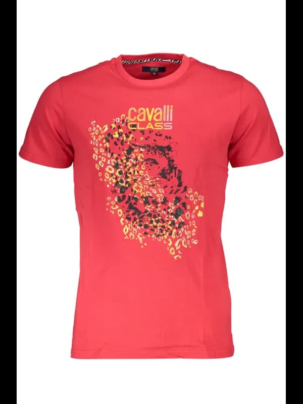Cavalli Class Rotes Logo TShirt Rundhals, Größe 2XL