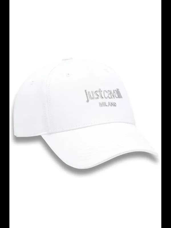 Just Cavalli Kappe mit Stickerei und Logo Weiß, Größe UNI