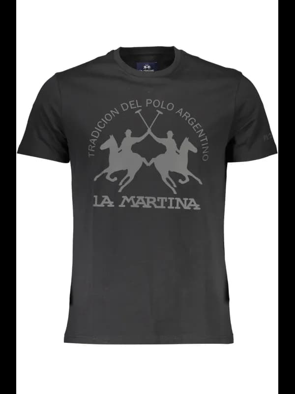 LA MARTINA Kurzarmshirt Nero Logo, Größe M