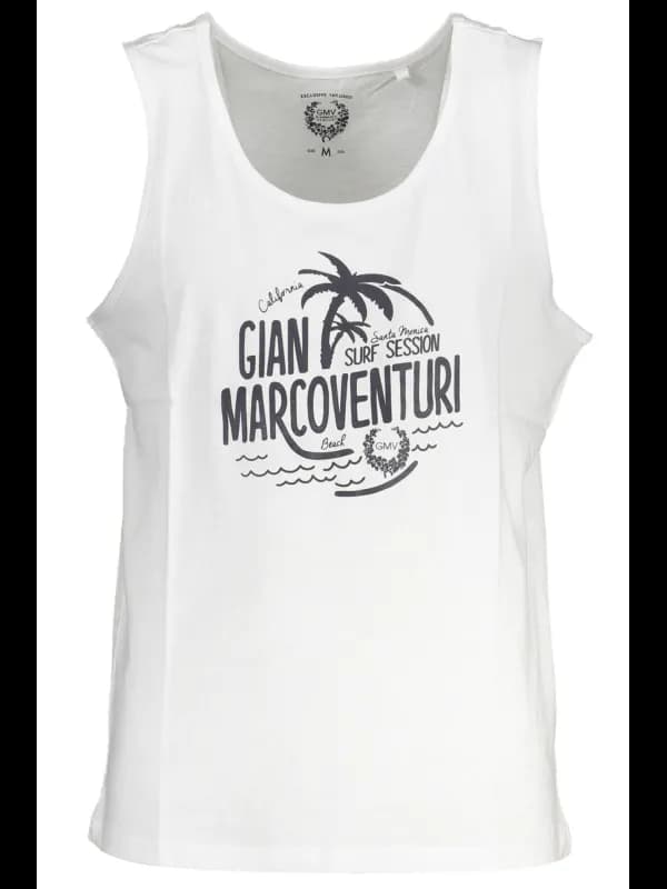 GIAN MARCO VENTURI Weißes Logo Tanktop, Größe 2XL