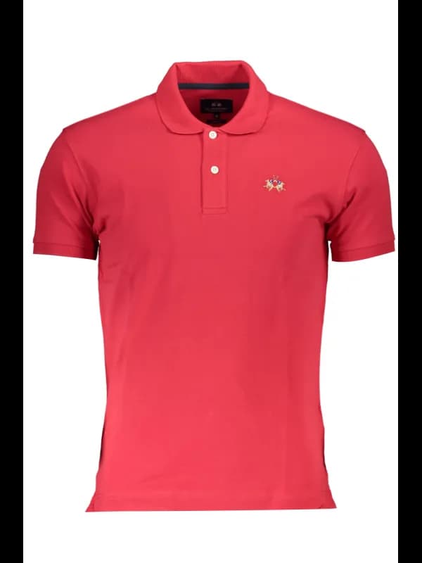 LA MARTINA Slim Fit Kurzarm-Polo Rot mit Kontrastdetails, Größe 2XL