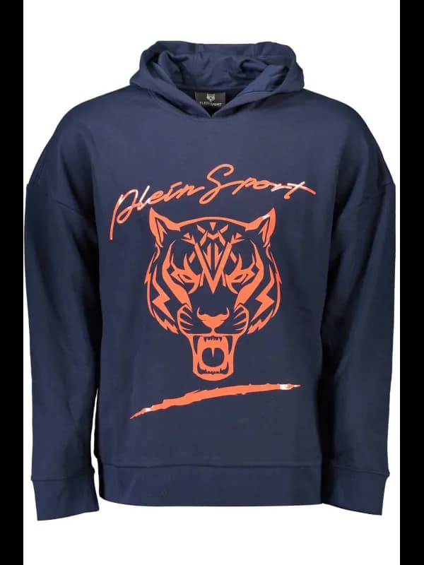 Plein Sport Kontrast Kapuzensweater Langarm Navy, Größe 2XL