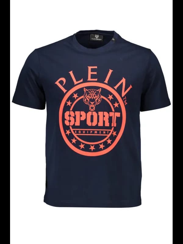 Plein Sport Kontrast TShirt Rundhals Navy Logo, Größe XL