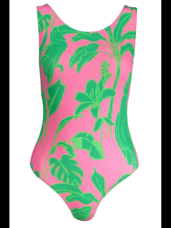 Desigual Rosa Bodysuit mit Kreuzträger und Kontrastdetails, Größe XL