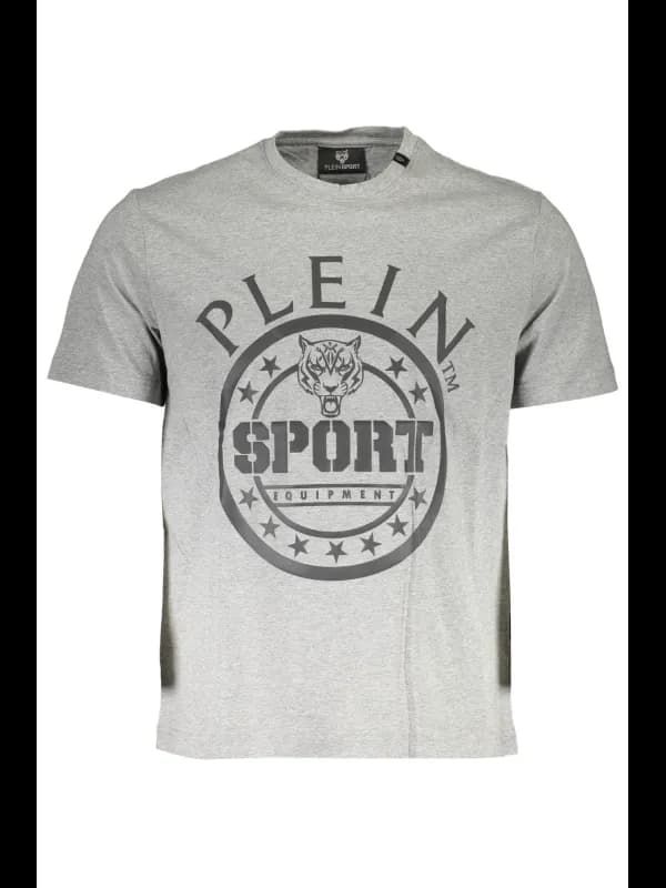 Plein Sport Kontrast Rundhals TShirt mit Logo, Größe 2XL