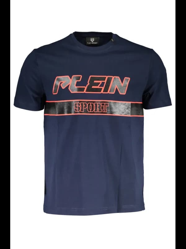 Plein Sport Blaues Rundhals T-Shirt Kurzarm, Größe 2XL
