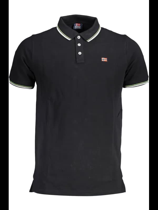 NORWAY 1963 Kurzarm Poloshirt mit Kontrastdetails und Logo, Größe XL