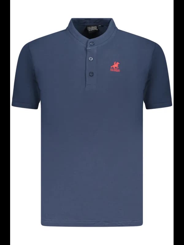 U.S. GRAND POLO Korean Collar Polo mit Sticklogo Navy, Größe 2XL