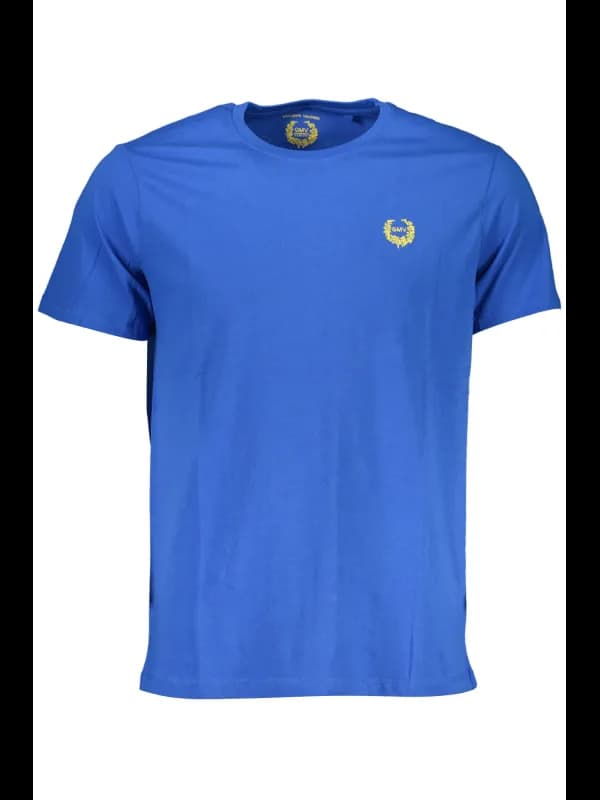 GIAN MARCO VENTURI Royalblau TShirt mit Logo Stickerei, Größe M