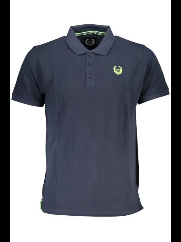 GIAN MARCO VENTURI Poloshirt Blau Nacht 3 Knopf Stickerei Lo, Größe XL