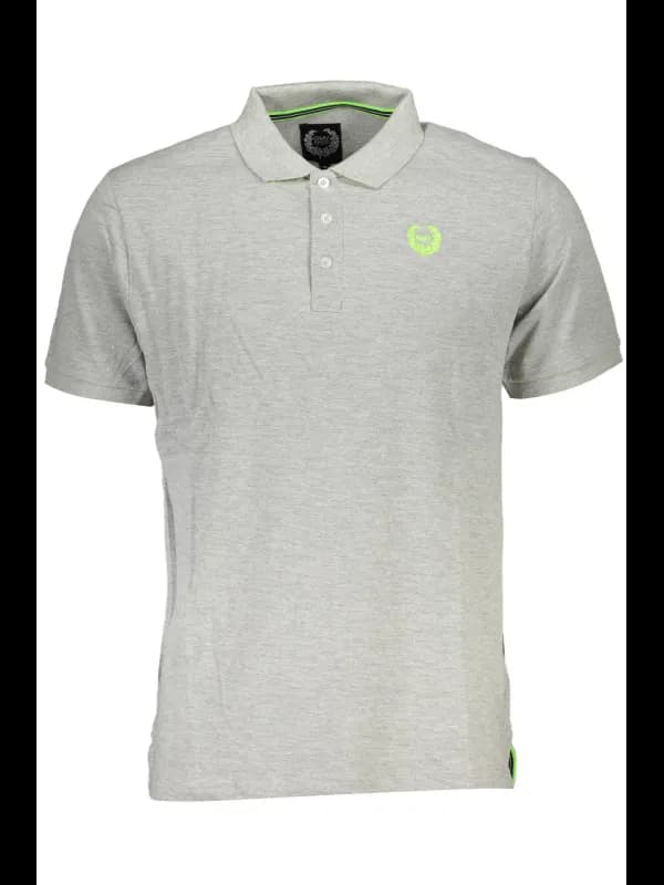 GIAN MARCO VENTURI Graues Poloshirt mit Kontrastdetails von, Größe M