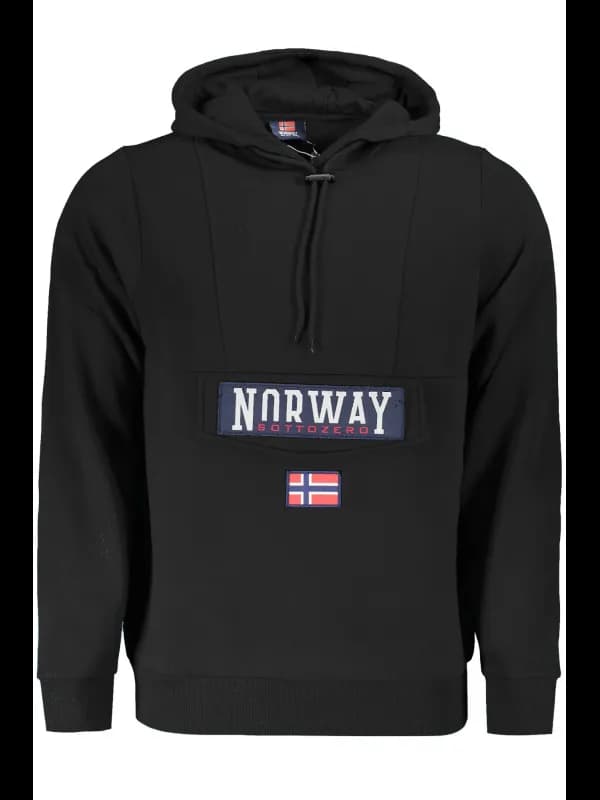 NORWAY 1963 Norwegen Fleecepullover Kapuze Schwarz, Größe XL