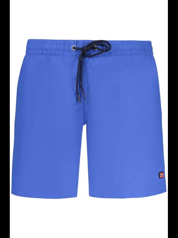 NORWAY 1963 Badeboxer Blau mit Taschen und Kontrastdetails, Größe XL