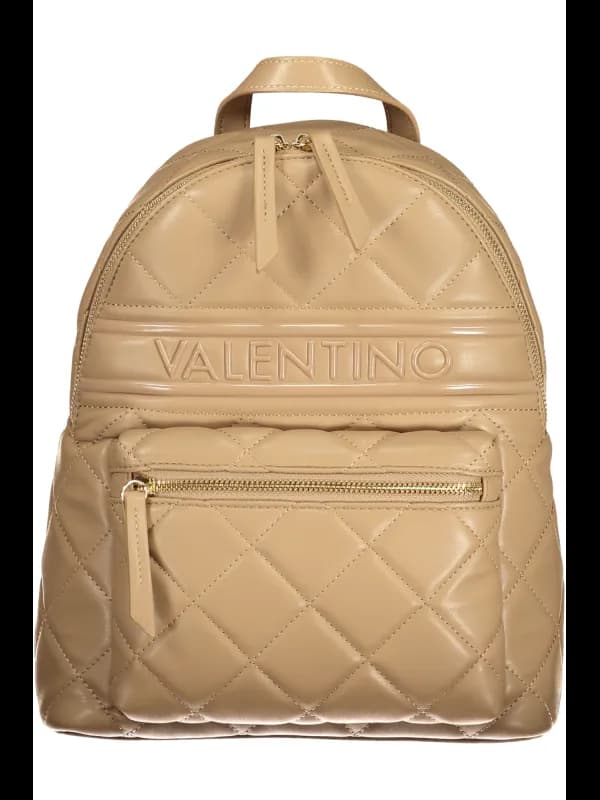 VALENTINO BAGS Rucksack Kontrastdetails und Logo Beige, Größe UNI