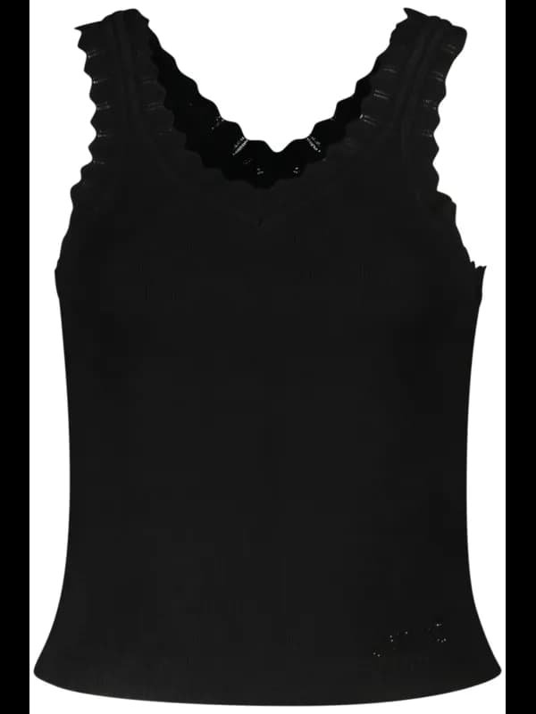 GUESS JEANS Glitzer Tanktop mit Breiten Trägern und V-Aussch, Größe S