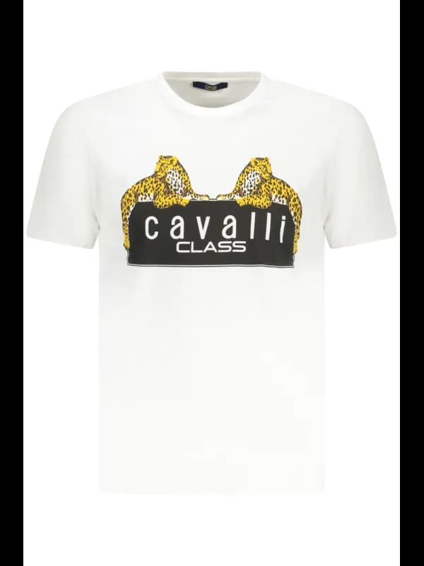Cavalli Class Kurzarm Rundhals Logo TShirt Druck Weiß, Größe XL