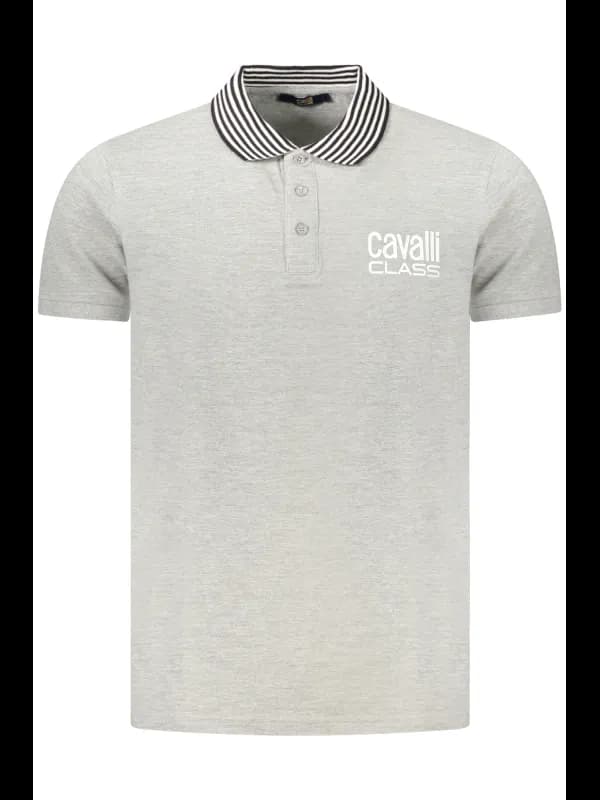 Cavalli Class Kurzarm Poloshirt mit Kontrastdetails, Größe XL