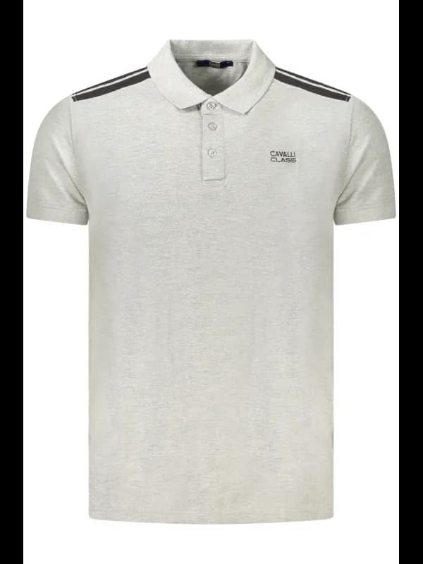 Cavalli Class Kontrast Poloshirt mit Stickerei, Größe XL