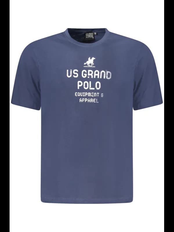 U.S. GRAND POLO US Grand Polo Blaues Rundhals T-Shirt mit Lo, Größe 3XL
