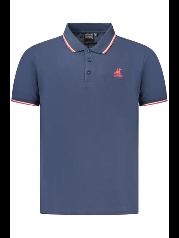 U.S. GRAND POLO Kontrast Polohemd mit Stickerei -, Größe 2XL