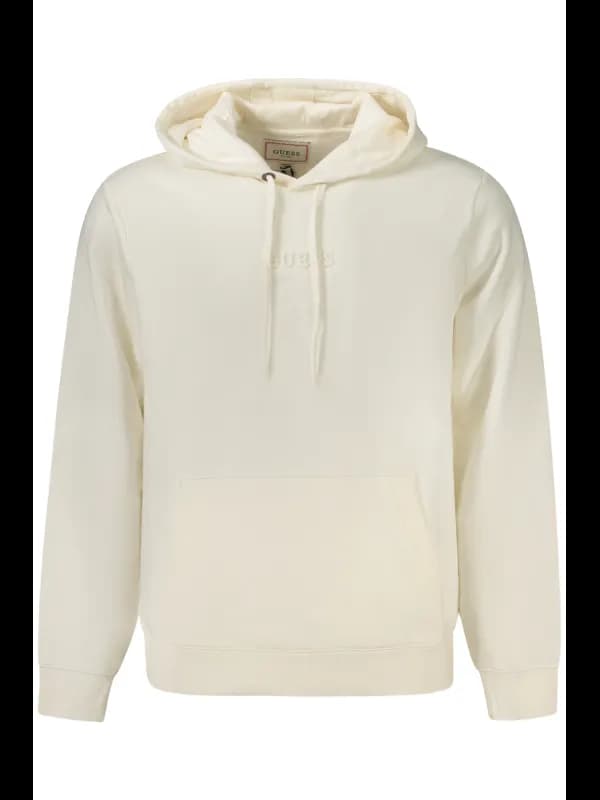 GUESS JEANS Bio-Kapuzensweater mit Tasche und Logo Druck, Größe M