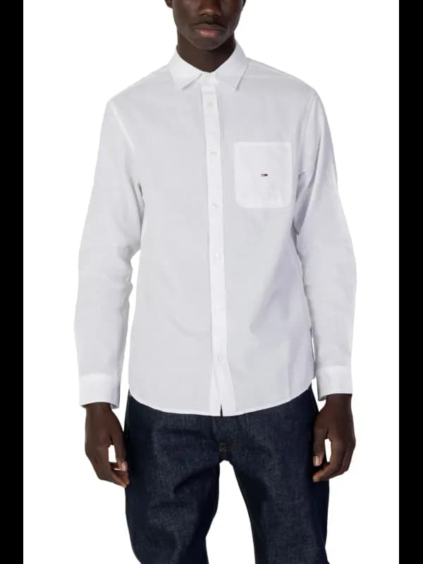Tommy Hilfiger Jeans Tommy Hilfiger Weißes Leinen-Baumwollhe, Größe XL